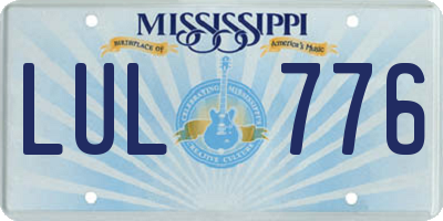 MS license plate LUL776