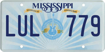 MS license plate LUL779