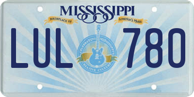 MS license plate LUL780