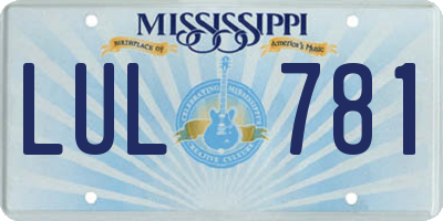 MS license plate LUL781
