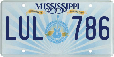 MS license plate LUL786