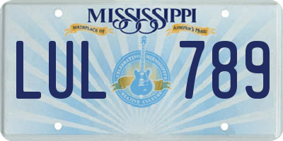 MS license plate LUL789