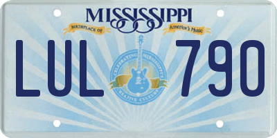 MS license plate LUL790