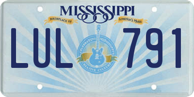 MS license plate LUL791