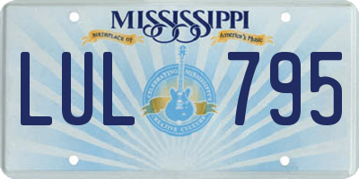 MS license plate LUL795