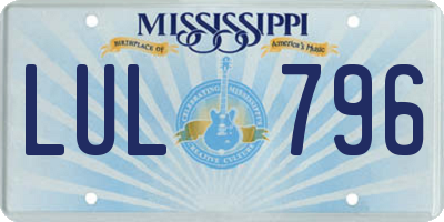 MS license plate LUL796
