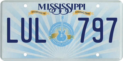 MS license plate LUL797