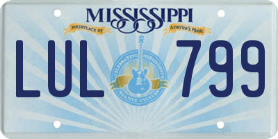 MS license plate LUL799