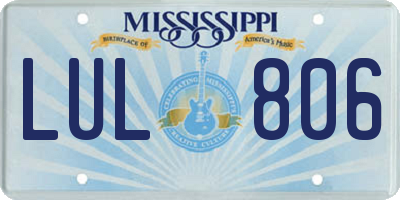 MS license plate LUL806
