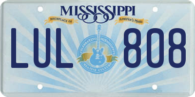 MS license plate LUL808