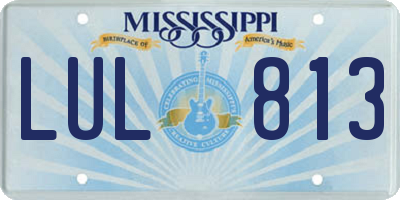 MS license plate LUL813