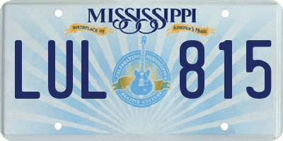 MS license plate LUL815