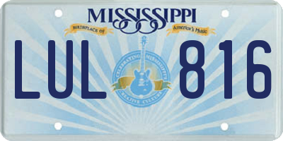 MS license plate LUL816