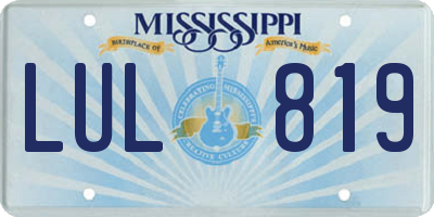 MS license plate LUL819