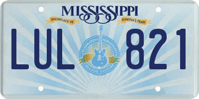 MS license plate LUL821