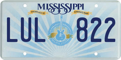 MS license plate LUL822