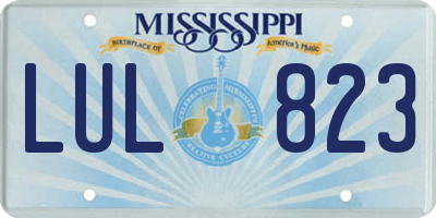 MS license plate LUL823