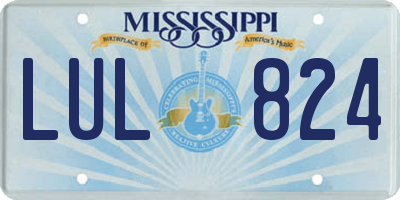 MS license plate LUL824