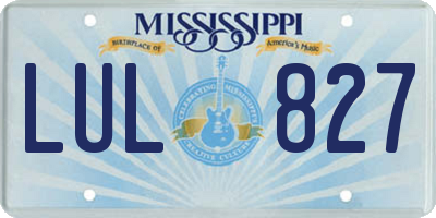 MS license plate LUL827