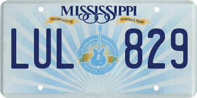 MS license plate LUL829
