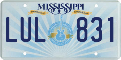 MS license plate LUL831