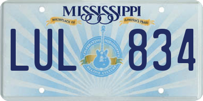 MS license plate LUL834