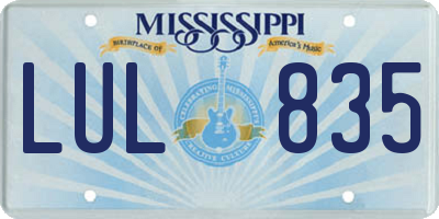 MS license plate LUL835