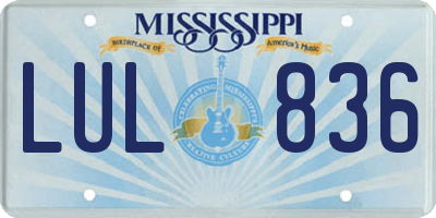 MS license plate LUL836