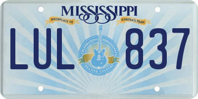 MS license plate LUL837