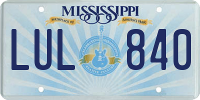 MS license plate LUL840