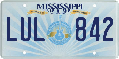 MS license plate LUL842
