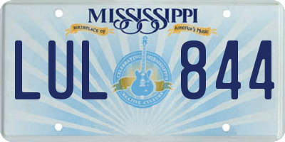 MS license plate LUL844