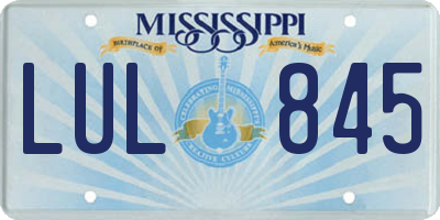 MS license plate LUL845