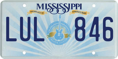MS license plate LUL846