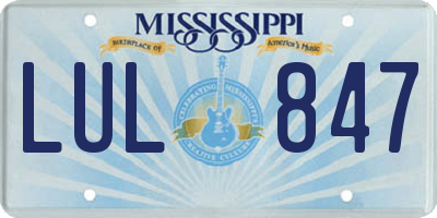 MS license plate LUL847