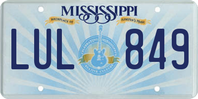 MS license plate LUL849