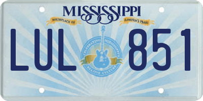 MS license plate LUL851