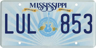 MS license plate LUL853