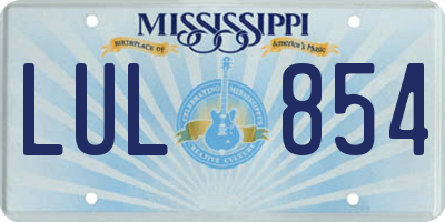 MS license plate LUL854