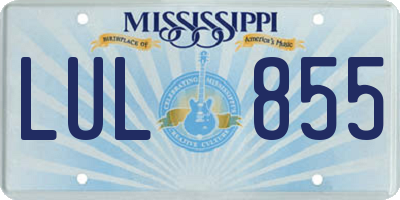MS license plate LUL855