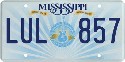 MS license plate LUL857