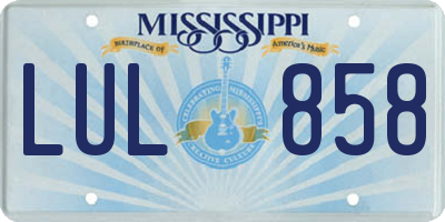 MS license plate LUL858