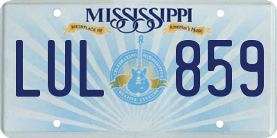 MS license plate LUL859