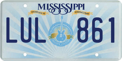 MS license plate LUL861