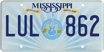 MS license plate LUL862