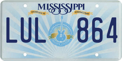 MS license plate LUL864