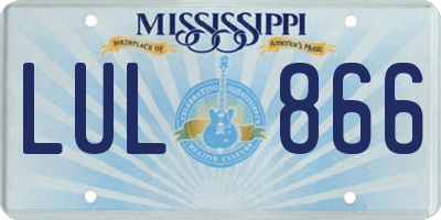 MS license plate LUL866