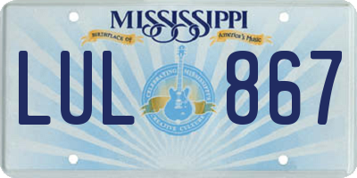 MS license plate LUL867