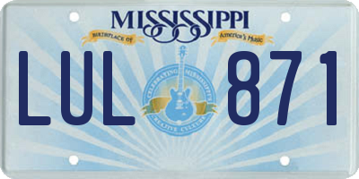 MS license plate LUL871