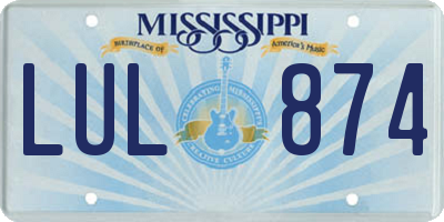 MS license plate LUL874